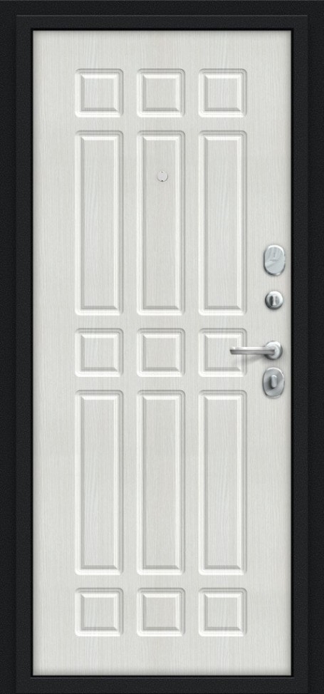 Входная дверь Мило 104.52, цвет: Букле черное/Bianco Veralinga