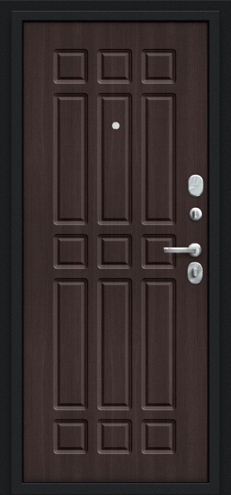 Входная дверь Мило 104.52, цвет: Букле черное/Wenge Veralinga