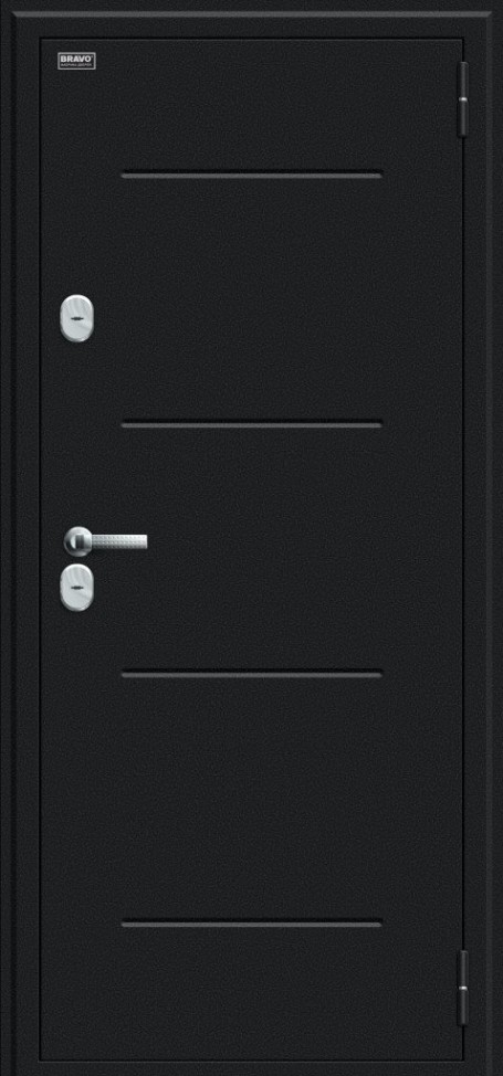 Входная дверь Thermo Лайн, цвет: Букле черное/Wenge Veralinga